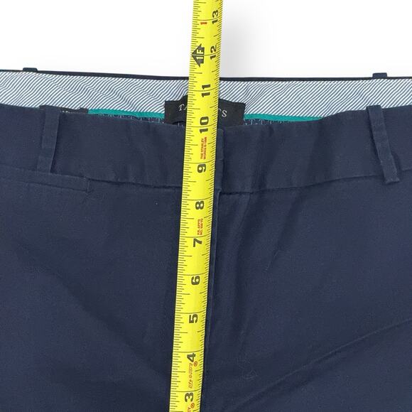Talbots Signature Cropped Chino Pants Womens 12 Navy Blue Straight Leg - Picture 6 of 7